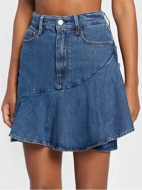 GUESS Blue Denim Flared Mini Skirt